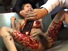 Asiático, Chica, Amarrada, Atrapados, Japonés, Látex