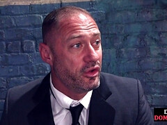 Bondage discipline sadomasochisme, Blond, Mollig, Stel, Erotisch, Leer, Ondergoed, Voorbinddildo