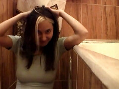 Amateur, Blonde, Brunette brune, Femelle, Seins naturels, Chatte, Dénudage, Adolescente