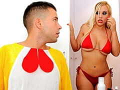 Grosser arsch, Grosse titten, Blondine, Blasen, Hundestellung, Handjob, Milf, Natürlichen titten