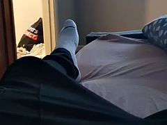 Stepson tries to jerk off while his maid vacuums his room