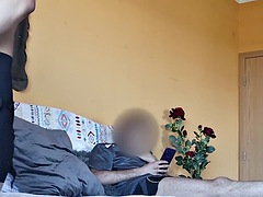 素人, ブロンド, 着衣女と全裸男, フェムドム, ガリガリ, ペニスバンド