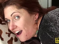 Tattooed british sub dominated with anal