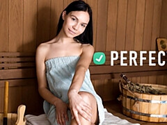 Amateur, Femelle, Orgasme, Sauna, Maigrichonne, Solo, Nénés, Mouillée