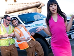 Come-hither Tommy Pistol and Jack Vegas at natural tits scene