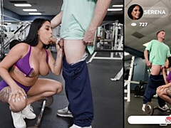 18, デカ尻, フェラチオ, バック, 女 人男 人, ジム, 自然山雀, ティーン