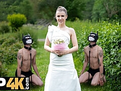 ブロンド, 結婚, ドレス, ハードコア, Hd, 公共, 結婚式, 奇妙