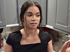 美女, フェラチオ, 手コキする, ハードコア, 剃毛, 義母, 三人, オッパイの