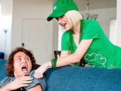 ブロンド, フェラチオ, キス, なめる, オマンコ, ストッキング, ティーン, オッパイの