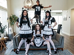 Gros cul, Grosse bite, Sucer une bite, Brunette brune, Domestique, Seins naturels, Adolescente, Nénés