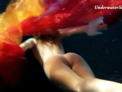 Strand, Bruinharig, Vrouw, Hd, Klein, Alleen, Tiener, Onderwater