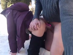 Amateur, Morena, Estilo perrito, Al aire libre, Adolescente