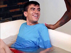 デカチン, フェラチオ, 中出し, 淫乱熟女, 三人