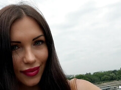 Leie, Tussi, Braunhaarige, Europäisch, Geld, Im freien, Pov, Russisch