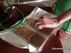 Cul, Beauté, Plantureuse, Mignonne, Femelle, Latex, Mamelons, Solo