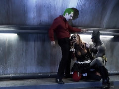 Kleio Valentien gets fucked hard by horny Batman and Joker