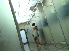 Female intimacy in s public shower room
