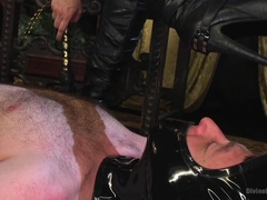 Gebondenheid, Bruinharig, Voeten, Dominante vrouw, Vernedering, Orgasme, Prostaat, Kut duiken