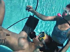 Mamada, Corridas, Europeo, Pajear, Húngaro, Público, Trio, Bajo el agua