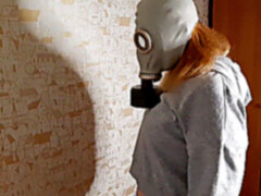 Bondage discipline sadomasochisme, Naakte man aangeklede vrouw, Sperma shot, Dominante vrouw, Masker, Russisch, Voorbinddildo