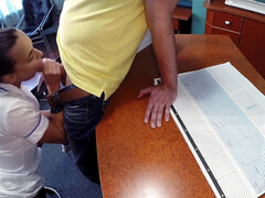 Amateur, Médico, Jeans, Lamidas, Enfermera, Oficina, Bragas, Medias largas