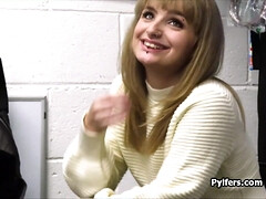 18, 素人, ブロンド, フェラチオ, 巨乳な, ディルド, ハードコア, オマンコ