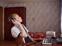 美人, フェラチオ, 茶髪の, ぽちゃ, エロ熟女, ハードコア, 熟年, ロシア人