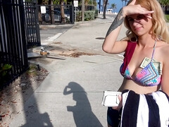 Blonde, Sucer une bite, Exhib, Public