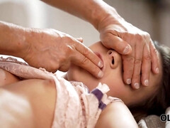 Blasen, Braunhaarige, Paar, Hd, Ehemann, Lecken, Lingerie, Muschi