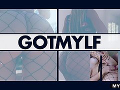 Huge titted blonde cougar nailed in the pool