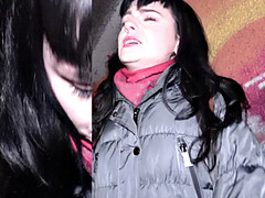 Mamada, Morena, Estilo perrito, Jeans, Dinero, Público, Coño, Tetas