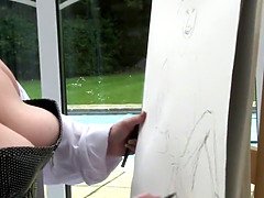 デカパイ, ブロンド, エロ熟女, レズビアン, なめる, 淫乱熟女, オマンコ, 義母