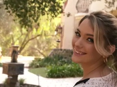 お尻, ブロンド, ドレス, 自然山雀, アウトドア, ピアス, オマンコ, ヒモパン