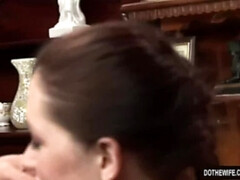 デカ尻, デカパイ, フェラチオ, 茶髪の, チン, Hd, 淫乱熟女, 母