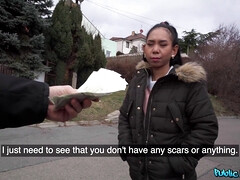 Красотки, Брюнетки, Семяизвержение, Член, Деньги, На природе, От первого лица, Сиськи