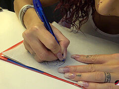 Минет, Брюнетки, Европейки, Тату, Между сисек