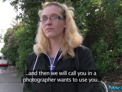 Public Agent (FakeHub): Stranger Offers Nerdy Blonde A Modeling Job If She Fucks Him Outdoors