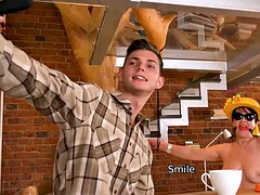 フェラチオ, 茶髪の, お婆さん, ハードコア, 熟年, ロシア人, ショートヘア