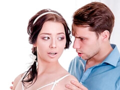 Blasen, Braunhaarige, Hundestellung, Handjob, Lingerie, Rasiert, Strümpfe, Jungendliche (18+)