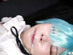 In den arsch, Asiatisch, Viele männer bespritzen eine frau, Aufs gesicht abspritzen, Fetisch, Hd, Japanische massage, Muschi