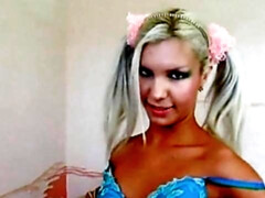 Blondine, Fingern, Klaffend, Handjob, Masturbation, Piercing, Dürr, Solo