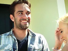 Mooi, Blond, Pijpbeurt, Rondborstig, Sperma, Hd, Natuurlijke tieten, Zuigen