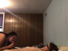 18, フェラチオ, 毛深い, Hd, オマンコ, 馬乗り, フェラする, ティーン