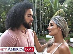 Busty Blonde Mandy Rhea Fucks her FriendS BoyfriendS Big Black Cock On Vacation
