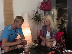 美人, ブロンド, フェラチオ, 熟年, 淫乱熟女, 母, 現実, 義母