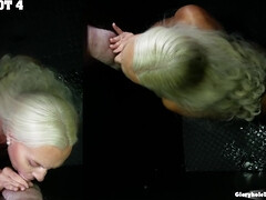 Blondine, Blasen, Spermaladung, Kehlenfick, Aufs gesicht abspritzen, Handjob, Interrassisch, Titten