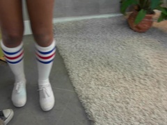 Enthousiasteling, Grote kont, Stel, Zwart, Vriendin, Geschoren, Tatoeage, Tiener