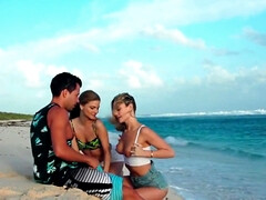 18, ブロンド, 中出し, Hd, オマンコ, ティーン, 三人, オッパイの