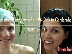 Lifeguard Catches Two Horny Bi Girls in Shower Room - Part 1 - Amanda Jane Fucking & Throat Cum