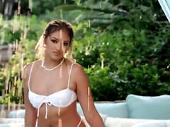 Chica, Bikini, Pezones, Orgasmo, Piscina, Coño, Solo, Calientapollas